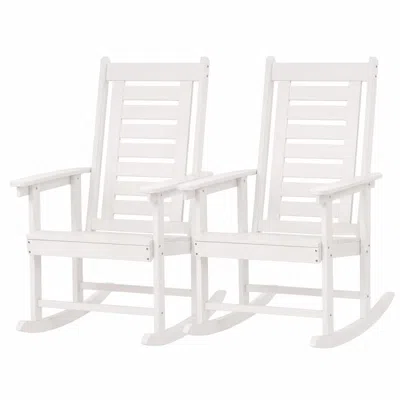 Wow Pioneer Classic Rocking Chair Set Pair Collection In White