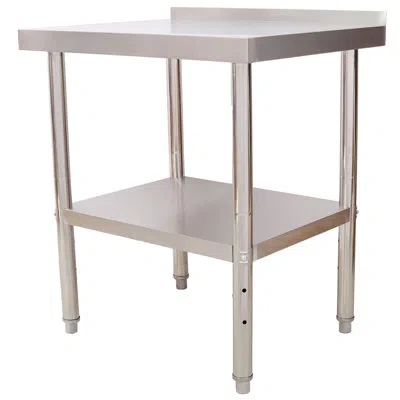 Wow Pioneer Commercial Grade Stainless Steel Prep Table With Adjustable Undershelf And Backsplash