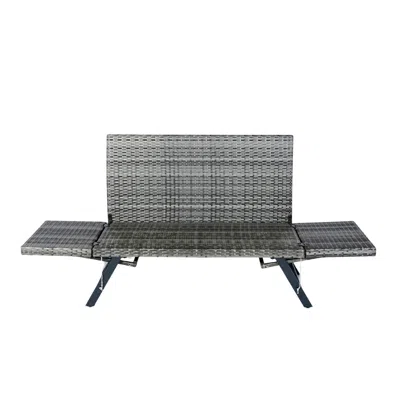 Wow Pioneer Foldable Wicker Outdoor Conversation Bench