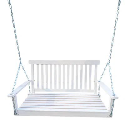 Wow Pioneer Front Porch Swing With Armrests And Hanging Chains