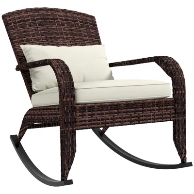 Wow Pioneer Outdoor Adirondack Rocking Chair With Seat Cushion And Comfort Pillow