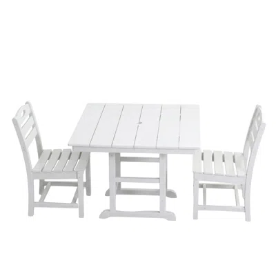 Wow Pioneer Outdoor Patio Bistro Dining Set For Compact Outdoor Areas In White