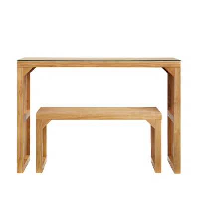 Wow Pioneer Pine Wood Dining Table And Bench Set