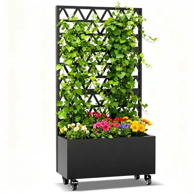 Wow Pioneer Raised Garden Bed Planter Box With Built-in Trellis