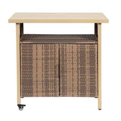 Wow Pioneer Rolling Outdoor Beverage Serving Cart For Backyard Poolside Gatherings