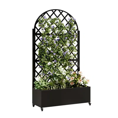 Wow Pioneer Round Raised Planter Box With Attached Trellis