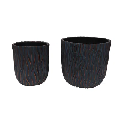 Wow Pioneer Set Of 2 Large Round Planters In Two Different Sizes