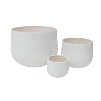 Wow Pioneer Set Of 3 Assorted Sizes Round Planters For Home And Garden Use