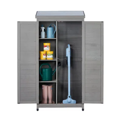 Wow Pioneer Vertical Outdoor Storage Shed Tool Cabinet For Garden Patio Lawn