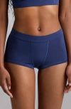 Woxer Luxe Bold Stretch Modal Boyshorts In Blue