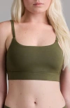 Woxer Luxe Icon Stretch Modal Adjustable Bralette In Green