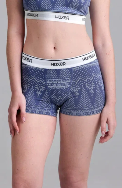 Woxer Star Candy Boxer Briefs In Blue