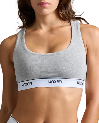 Woxer Ultra-soft Boss Racer Bralette In Gray