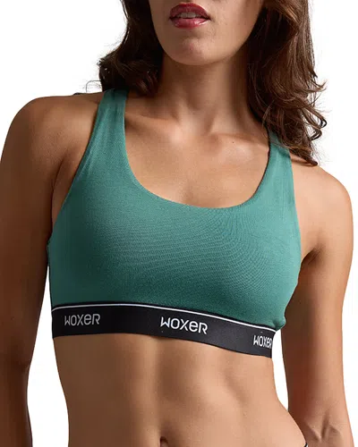 Woxer Ultra-soft Boss Racer Bralette In Green