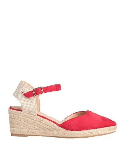 Woz? Woman Espadrilles Red Size 8 Textile Fibers In Pink