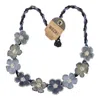 Woza Moya Women's Tiny Hand Beaded Necklace In Grey /grey In Multi
