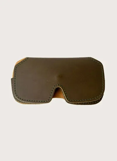 Wp Standard Unisex Leather Sunglasses Case In Olive In Green