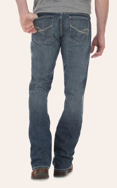 Wrangler 20x Men's 42 Vintage Mitchell Medium Wash Slim Fit Boot Cut Stretch Jean In Blue