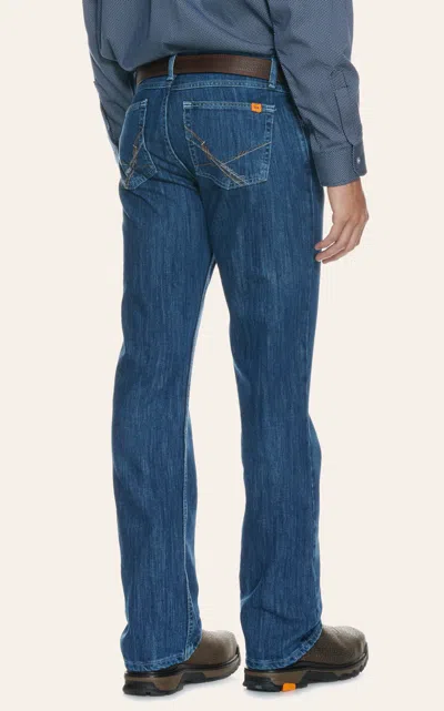 Wrangler 20x Men's Fr Medium Wash 42 Vintage Boot Cut Work Jeans In Blue