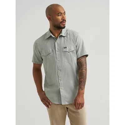 Wrangler All Terrain Gear Drover Short Sleeve Utility Shirt In Iceberg Green