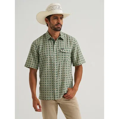 Wrangler All Terrain Gear Men's Clean Snap Shirt In Foulard Tea In Green