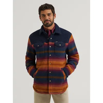 Wrangler All Terrain Gear Men's Fleece Shirt Jacket In Multi