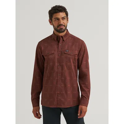 Wrangler All Terrain Gear Men's Live-in Print Shirt In Sepia In Red