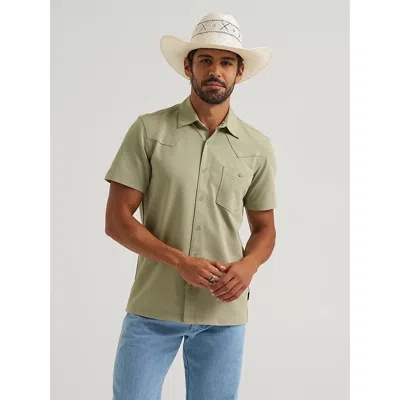 Wrangler All Terrain Gear Men's Performance Knit Shirt In Tea In Green