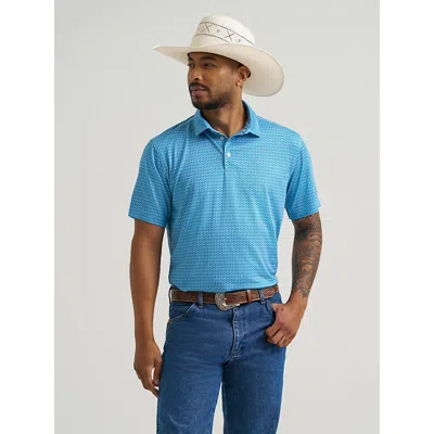 Wrangler All Terrain Gear Men's Performance Polo Shirt In Airy Blue