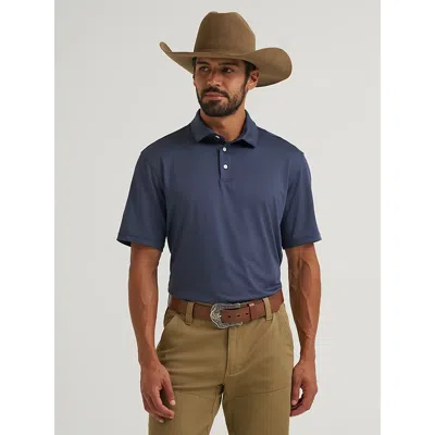 Wrangler All Terrain Gear Men's Performance Polo Shirt In Blue Nights