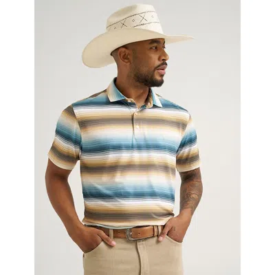 Wrangler All Terrain Gear Men's Performance Polo Shirt In Multi Stripe