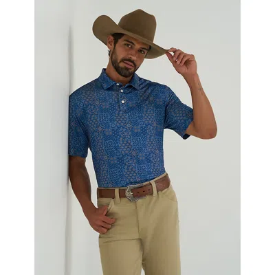 Wrangler All Terrain Gear Men's Performance Polo Shirt In Navy In Blue