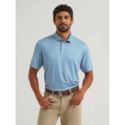 Wrangler All Terrain Gear Men's Performance Polo Shirt In Papaya Punch In Blue