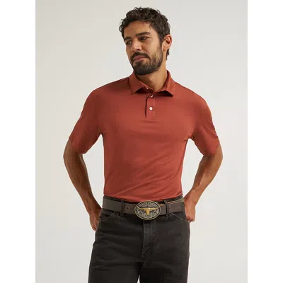 Wrangler All Terrain Gear Men's Performance Polo Shirt In Sequoia In Red