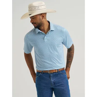 Wrangler All Terrain Gear Men's Performance Polo Shirt In Vallarta Blue