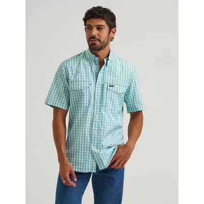 Wrangler All Terrain Gear Men's Plaid Performance Shirt In Latigo Bay Plaid In Green