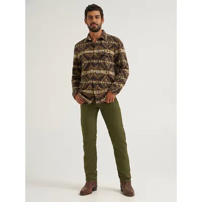 Wrangler All Terrain Gear Men's Techno Knit 5 Pocket Pant In Olive Night In Green