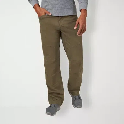 Wrangler All Terrain Gear Reinforced Utility Mens Comfort Waistband Regular Fit Flat Front Pant In Green