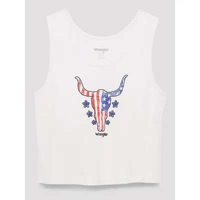 Wrangler American Steerhead Graphic Ribbed Tank In Bright White