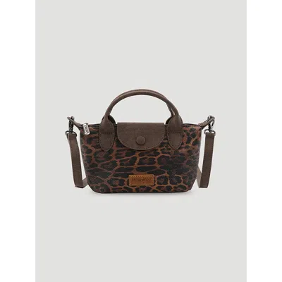 Wrangler Animal Print Mini Cross Body In Coffee In Brown