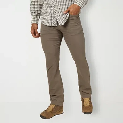 Wrangler Atg (all Terrain Gear) Utility Mens Comfort Waistband Regular Fit Flat Front Pant In Brown