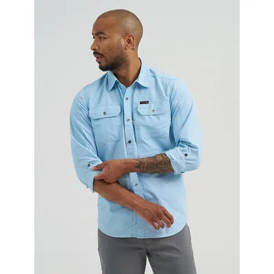 Wrangler Atg™ Men's Mixed Material Shirt In Cerulean In Blue