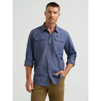 Wrangler Atg™ Men's Mixed Material Shirt In Vintage Indigo In Blue