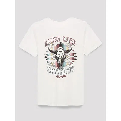 Wrangler Aztec Steerhead Reg Fit Graphic Tee In Bright White Heather