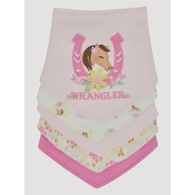 Wrangler Kids' Baby Girl's Bandana Bib 5-pack In Pink