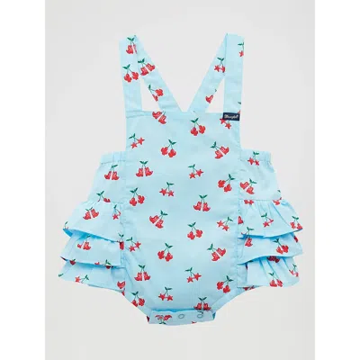 Wrangler Kids' Baby Girl's Western Printed Ruffle Bodysuit In Blue