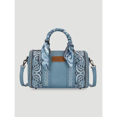 Wrangler Bandana Print Barrel Bag In Blue