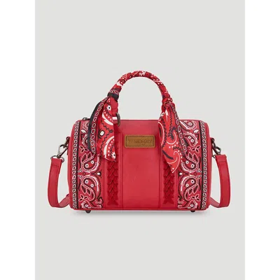 Wrangler Bandana Print Barrel Bag In Red