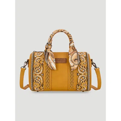 Wrangler Bandana Print Barrel Bag In Yellow In Orange