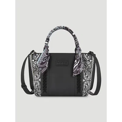 Wrangler Bandana Print Wide Mini Tote In Black
